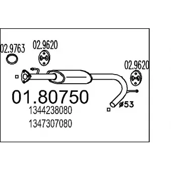 Silencieux central MTS OEM 1344238080