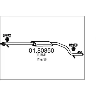 Silencieux central MTS OEM 1117811