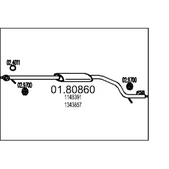 Silencieux central MTS OEM 1343857