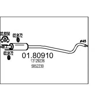 MTS 01.80910 - Silencieux central