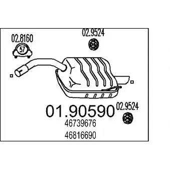 Silencieux arrière MTS 01.90590 pour ALFA ROMEO 147 1.9 JTDM 16V - 170cv