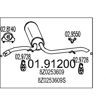 MTS 01.91200 - Silencieux arrière
