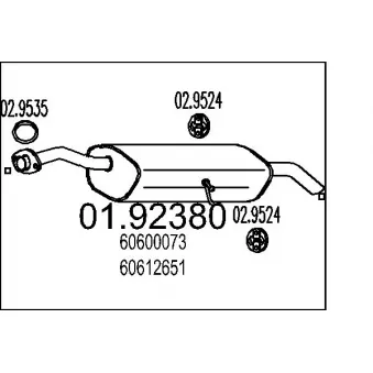 Silencieux arrière MTS 01.92380 pour LANCIA KAPPA 2.0 20V - 155cv
