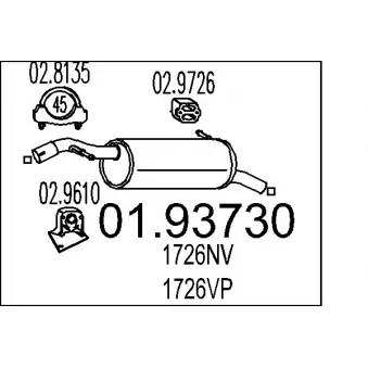 Silencieux arrière MTS OEM 1726NV