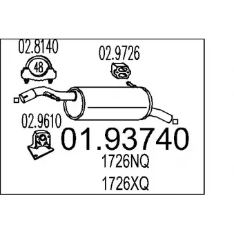Silencieux arrière MTS OEM 1726NQ