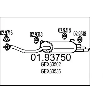 MTS 01.93750 - Silencieux arrière