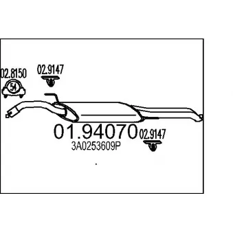 MTS 01.94070 - Silencieux arrière