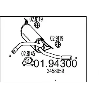 MTS 01.94300 - Silencieux arrière