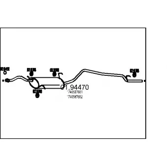 Silencieux arrière MTS 01.94470 pour DAIHATSU FEROZA 1.6 i 16V - 95cv