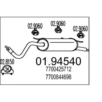 Silencieux arrière MTS OEM 7700844700