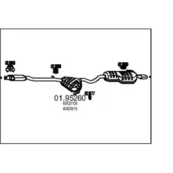 Silencieux arrière MTS 01.95260 pour ALFA ROMEO 146 1.8 i 16V TS - 140cv