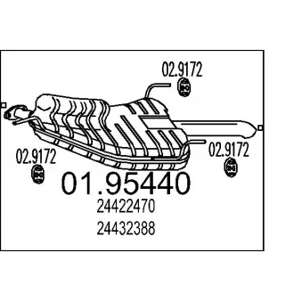 Silencieux arrière MTS OEM 24422470