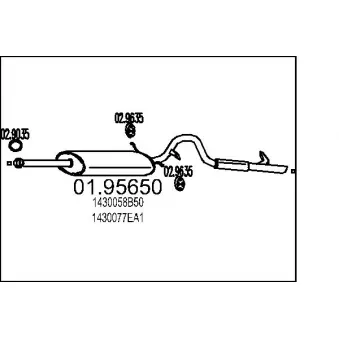 Silencieux arrière MTS 01.95650 pour SUZUKI VITARA 1.6 16V - 97cv