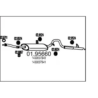 Silencieux arrière MTS 01.95660 pour SUZUKI VITARA 1.6 16V - 97cv