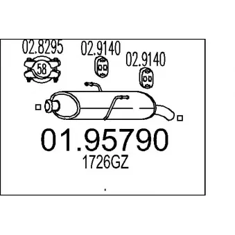 MTS 01.95790 - Silencieux arrière