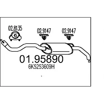 Silencieux arrière MTS OEM 6K5253609H