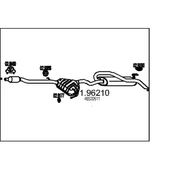 Silencieux arrière MTS 01.96210 pour FIAT BRAVO 1.9 JTD 105 - 105cv