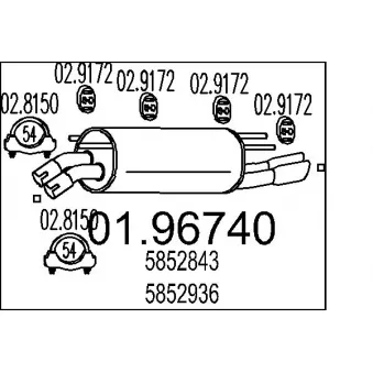 MTS 01.96740 - Silencieux arrière