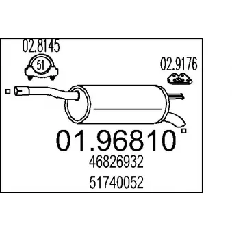 MTS 01.96810 - Silencieux arrière