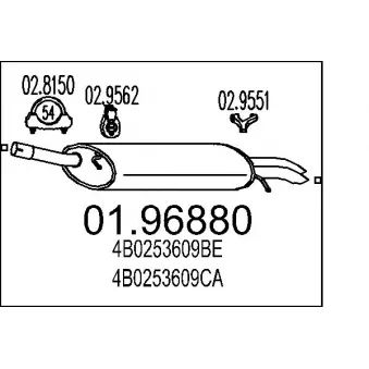 MTS 01.96880 - Silencieux arrière