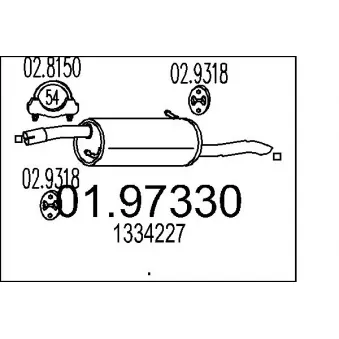 Silencieux arrière MTS OEM 1334227