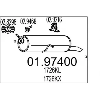 Silencieux arrière MTS OEM 1726KL