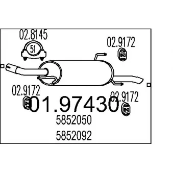 MTS 01.97430 - Silencieux arrière