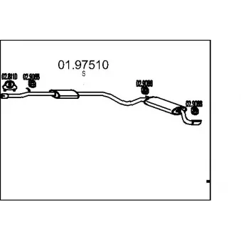 Silencieux arrière MTS 01.97510 pour FIAT SEICENTO / 600 1.1 - 54cv