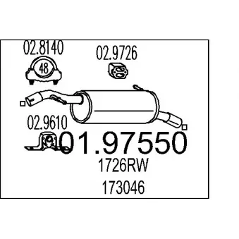 MTS 01.97550 - Silencieux arrière