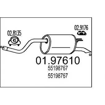 MTS 01.97610 - Silencieux arrière