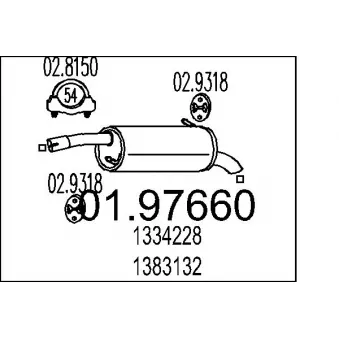 Silencieux arrière MTS OEM 1383132