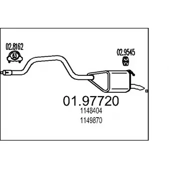 Silencieux arrière MTS 01.97720 pour OPEL ASTRA 2.2 TDCi - 150cv