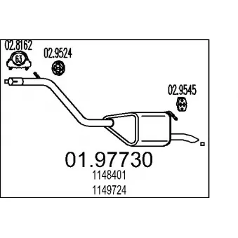 Silencieux arrière MTS OEM 1148401