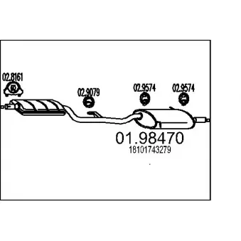 MTS 01.98470 - Silencieux arrière