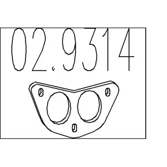 MTS 02.9314 - Joint d'étanchéité, tuyau d'échappement