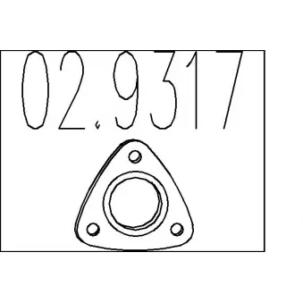 MTS 02.9317 - Joint d'étanchéité, tuyau d'échappement