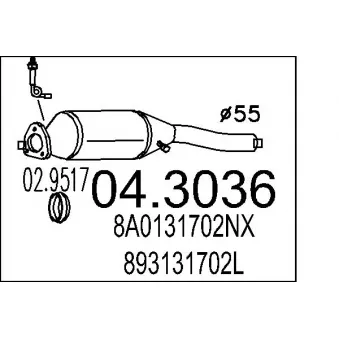 MTS 04.3036 - Catalyseur