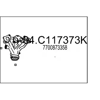 MTS 04.C117373K - Tuyau d'échappement