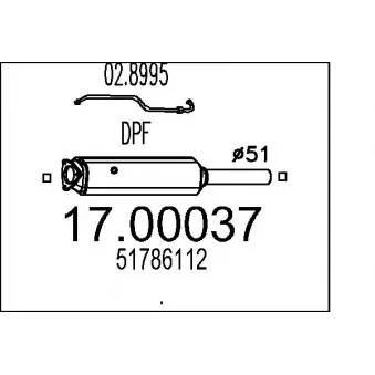 MTS 17.00037 - Filtre à particules / à suie, échappement