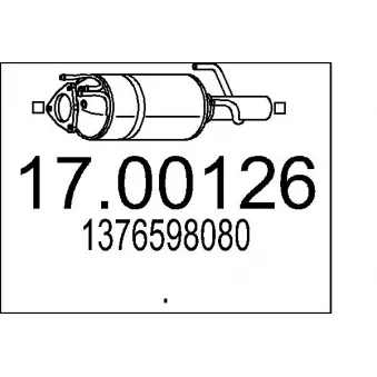 MTS 17.00126 - Filtre à particules / à suie, échappement