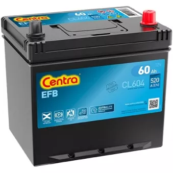 Batterie de démarrage CENTRA CL604 pour MITSUBISHI LANCER EVO IX - 290cv