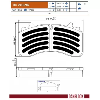 DANBLOCK DB 2916282 - Jeu de 4 plaquettes de frein avant