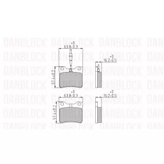 DANBLOCK DB 510081 - Jeu de 4 plaquettes de frein avant