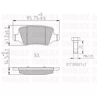DANBLOCK DB 510209 - Jeu de 4 plaquettes de frein avant
