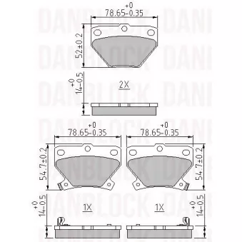 DANBLOCK DB 510359 - Jeu de 4 plaquettes de frein avant