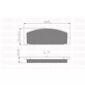 DANBLOCK DB 510360 - Jeu de 4 plaquettes de frein avant