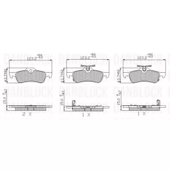 DANBLOCK DB 510456 - Jeu de 4 plaquettes de frein avant