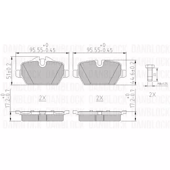 DANBLOCK DB 510508 - Jeu de 4 plaquettes de frein avant