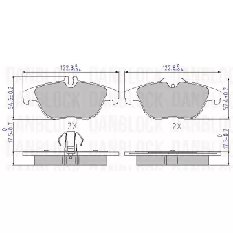 Jeu de 4 plaquettes de frein avant DANBLOCK [DB 510547]