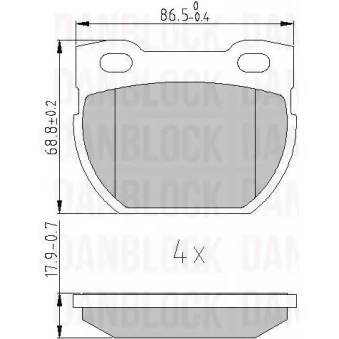 DANBLOCK DB 510639 - Jeu de 4 plaquettes de frein avant